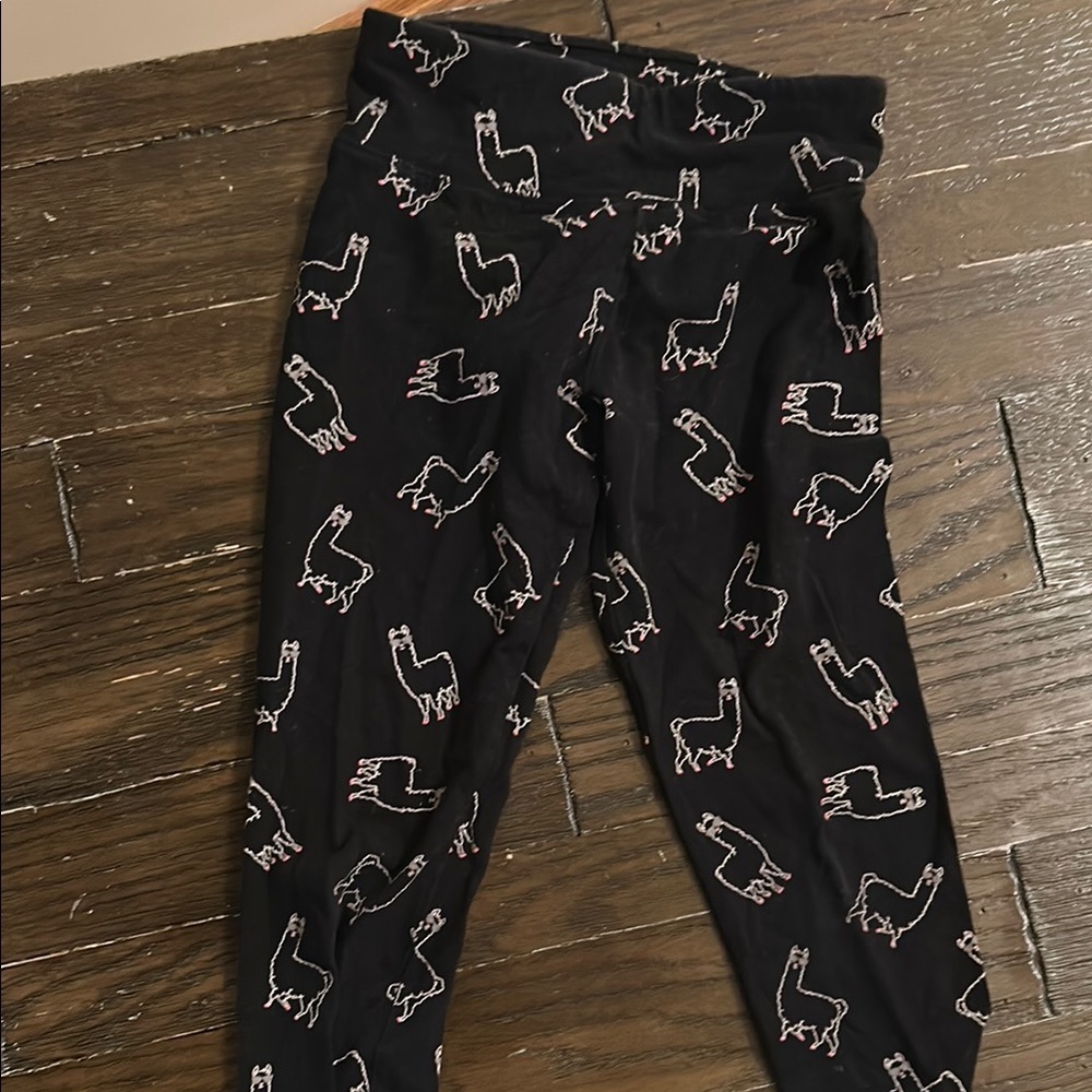 Justice Black Llama Print Leggings